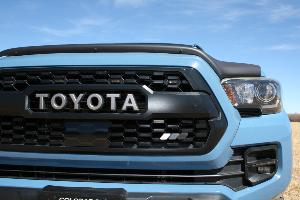 2018 Tacoma TRD Pro grille badge trim grey Rigid Industries fog light