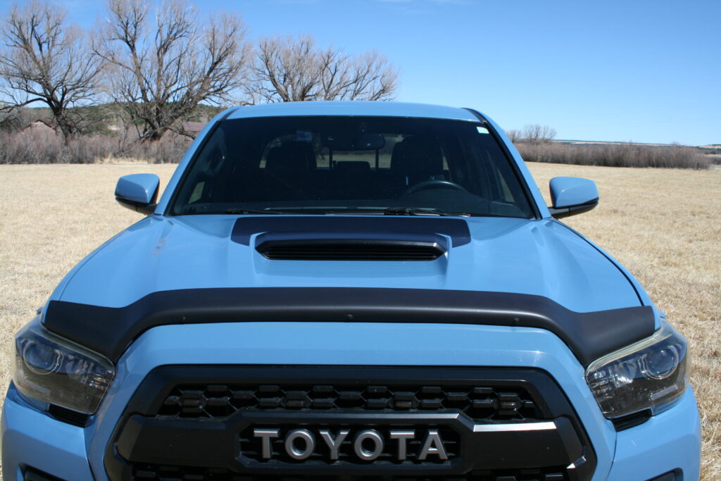 EGR SuperGuard hood deflector front view 2018 Tacoma TRD Pro Cavalry Blue
