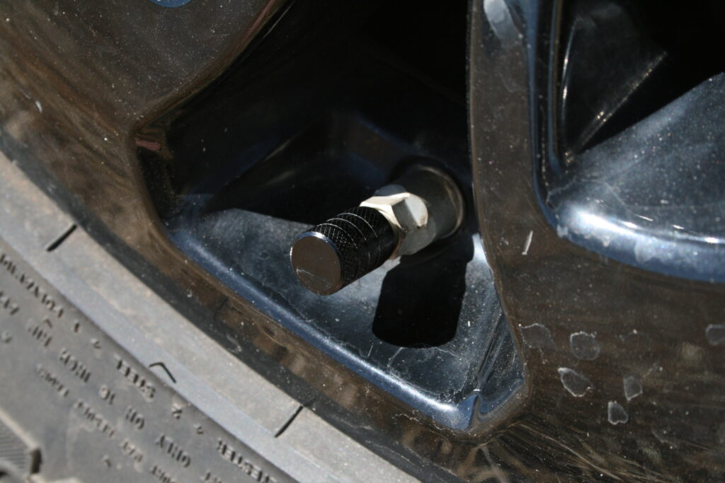 Black anodized valve stem caps 2018 Tacoma TRD Pro wheel