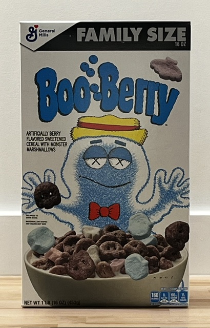 KAWS x Boo Berry limited edition Family Size cereal box — 2022